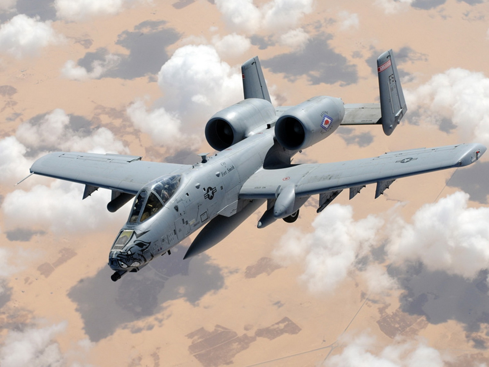 Военный самолет А-10 в небе