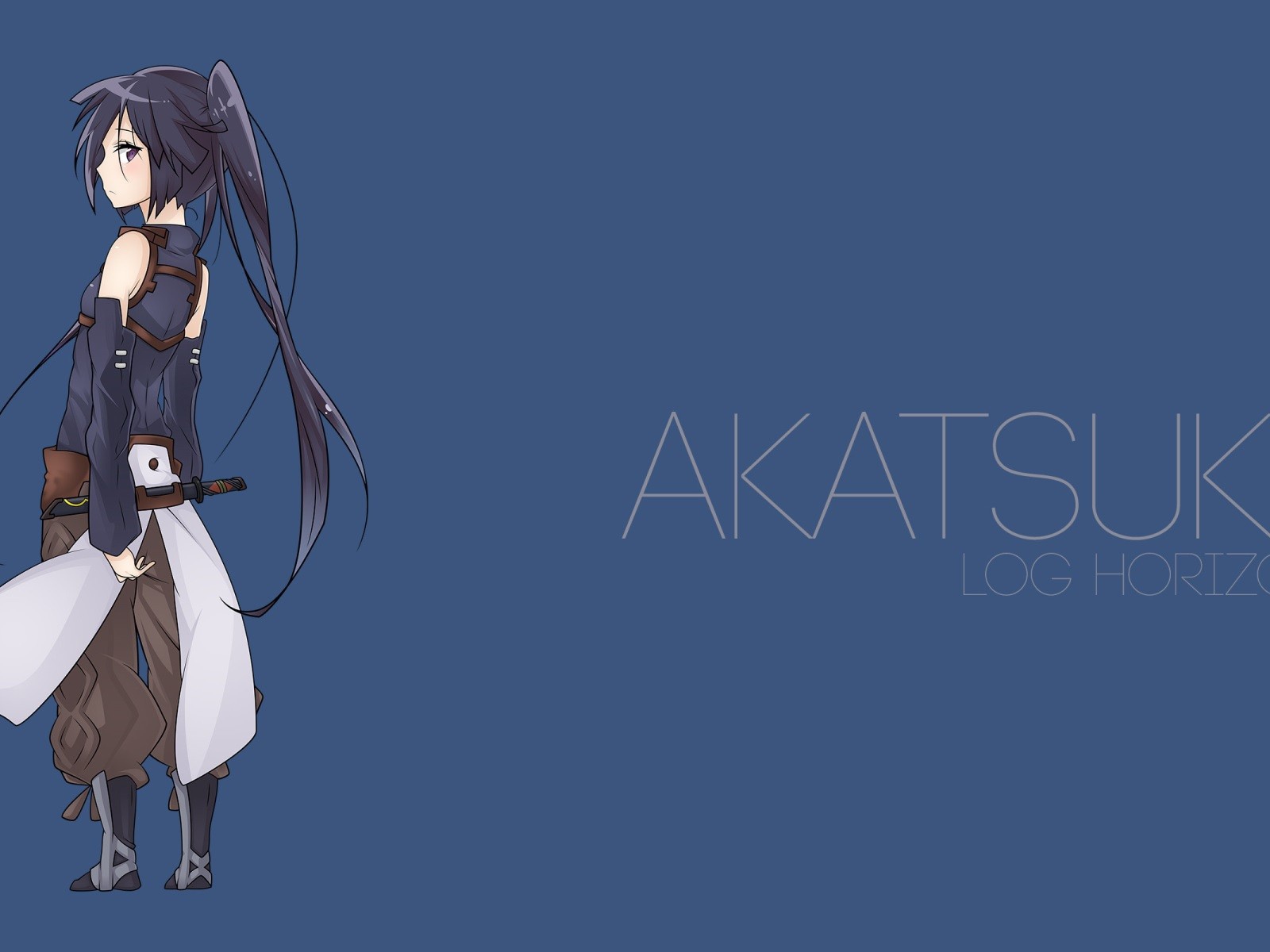 Акатцуки из аниме Лог Горизонт, голубой фон