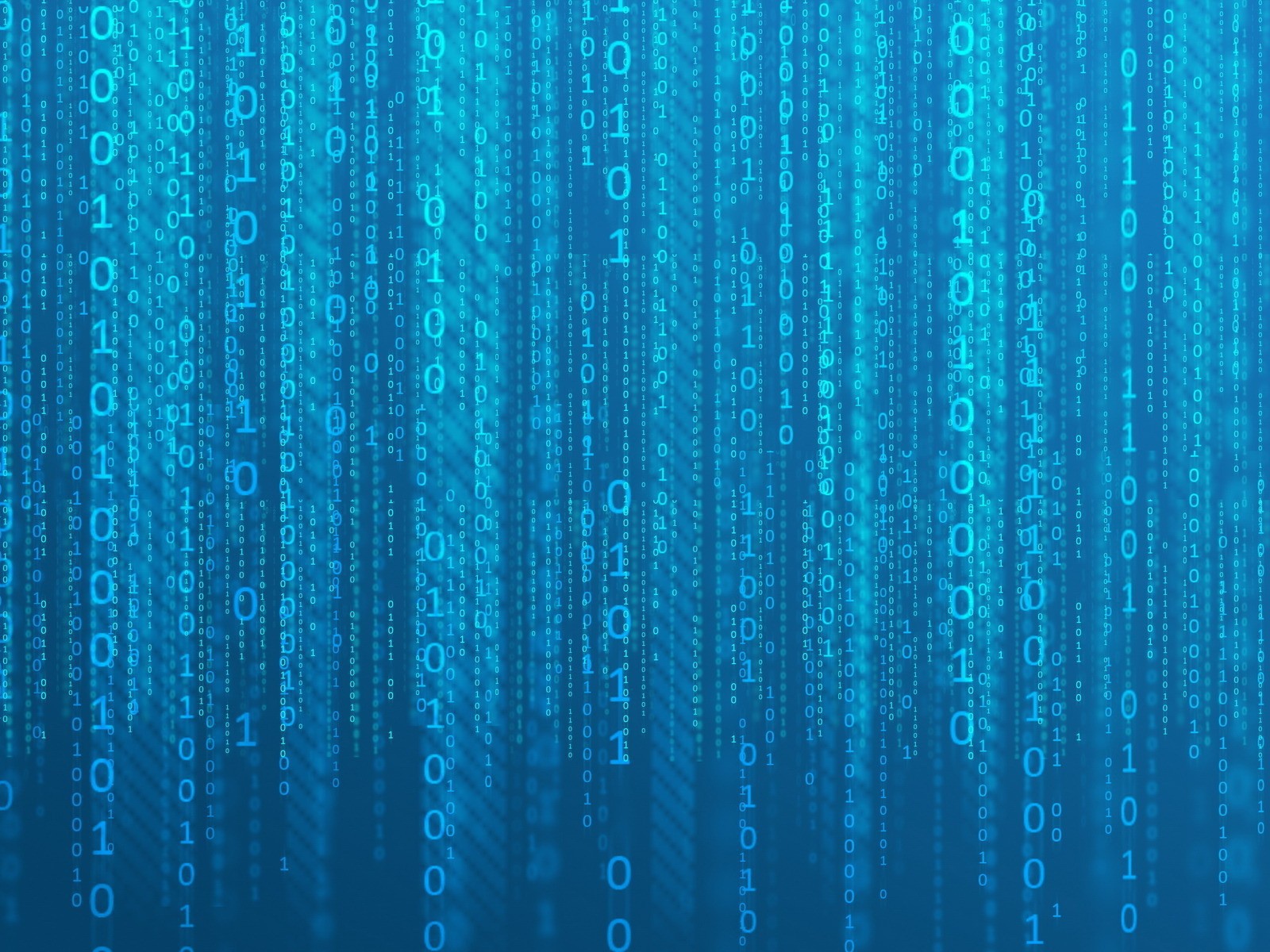 Двоичный код, голубой фон