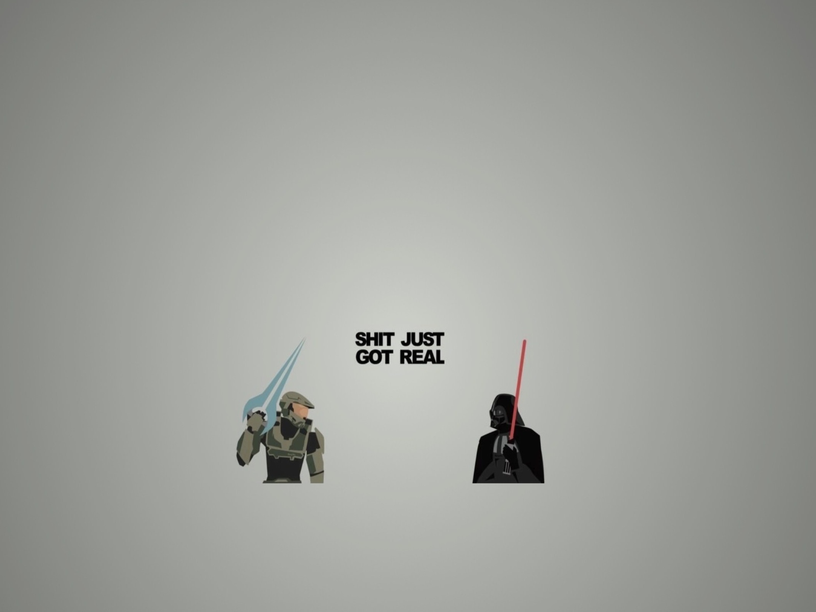 Дарт Вейдер и Мастер Чиф, серый фон
