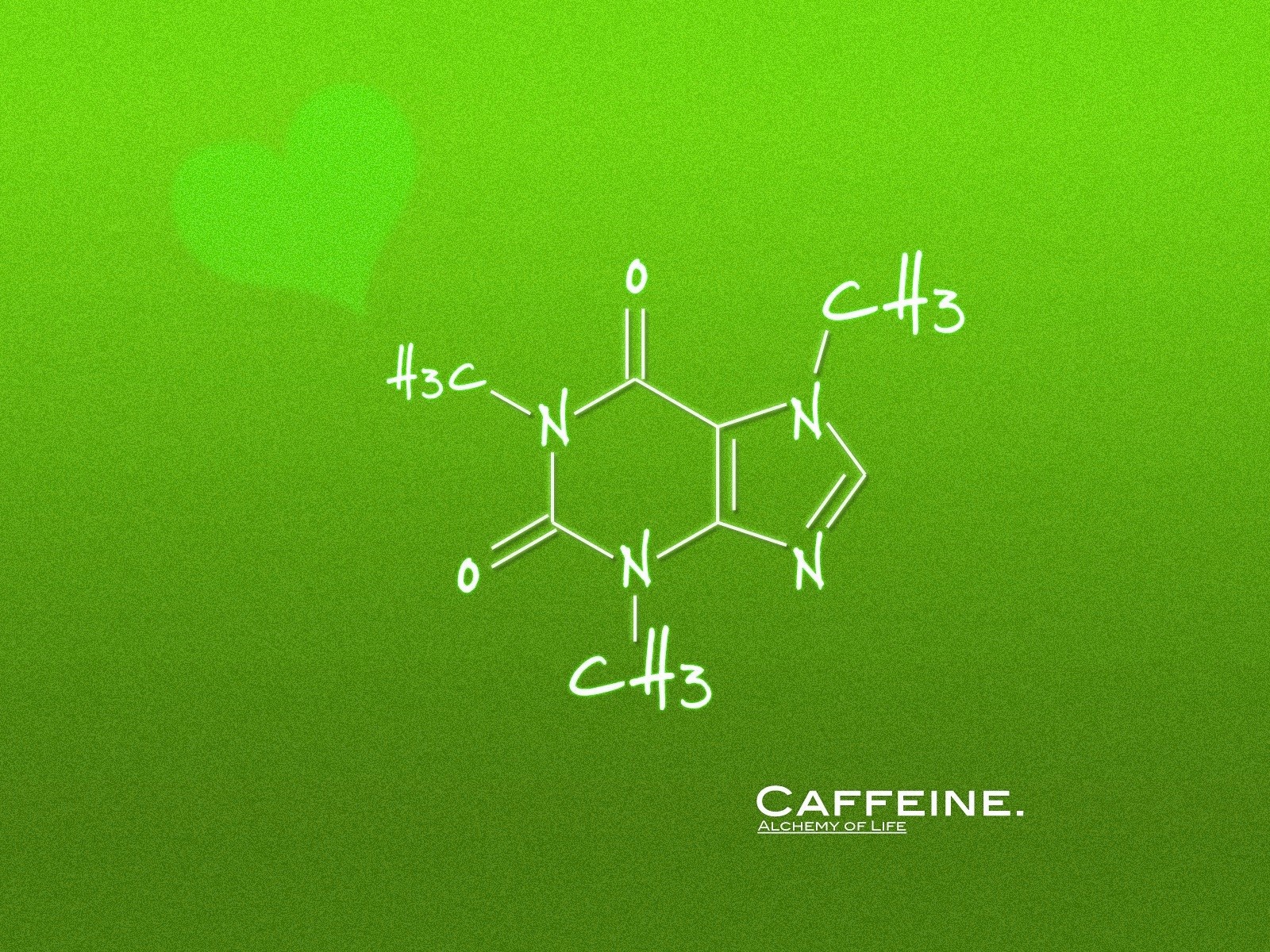 Формула кофе, зеленый фон