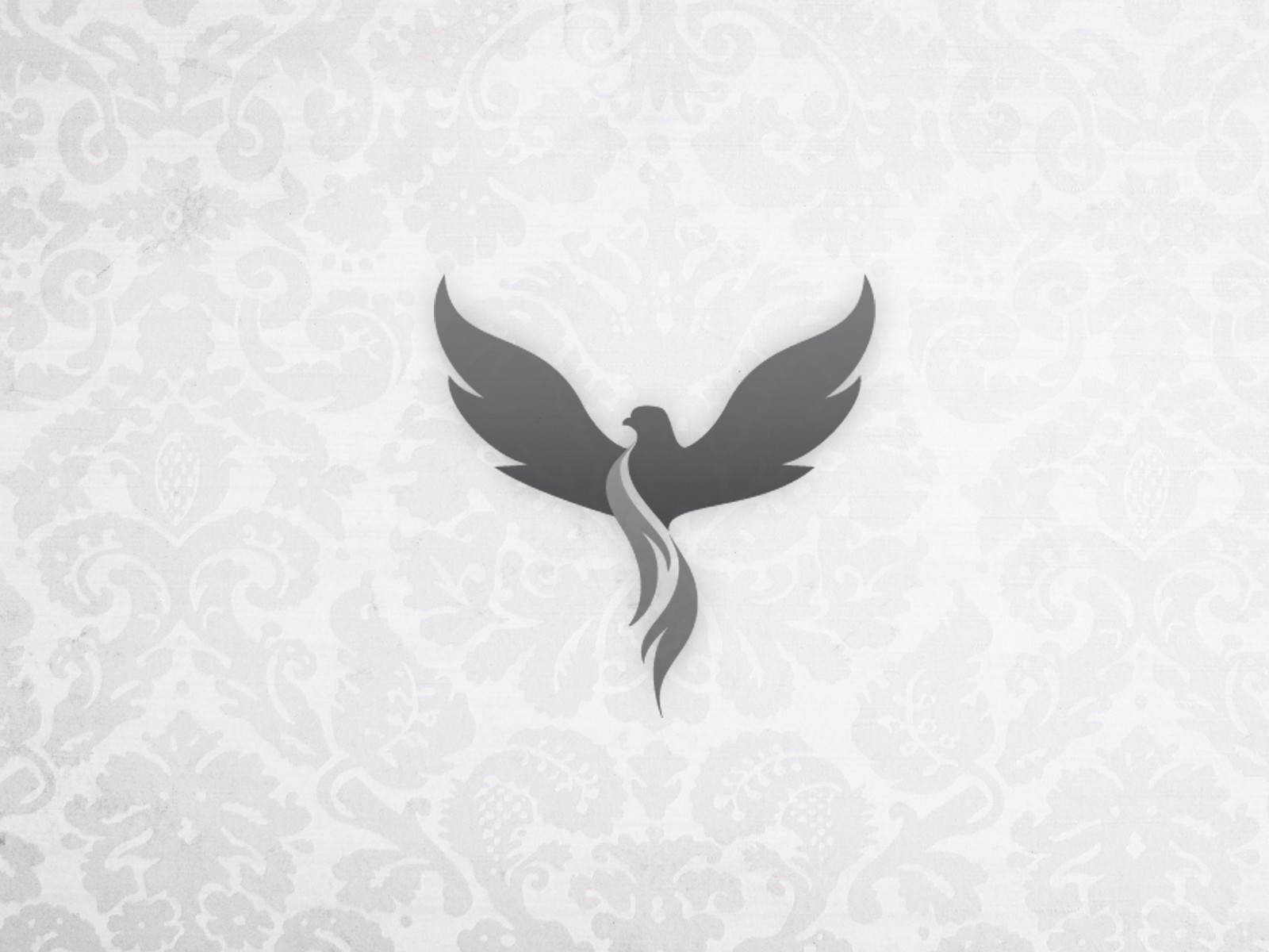 Серый феникс на светлом фоне
