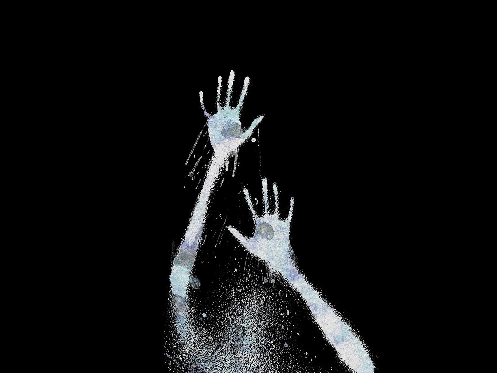 Следы рук на черном фоне