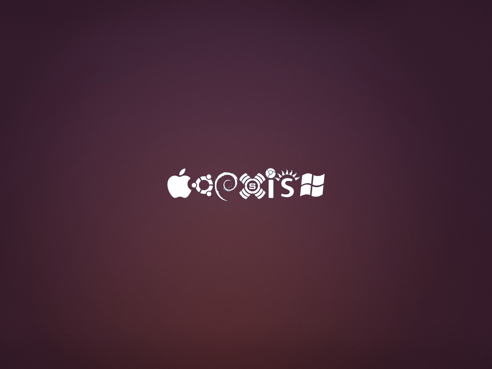 Значки операционных систем на фиолетовом фоне