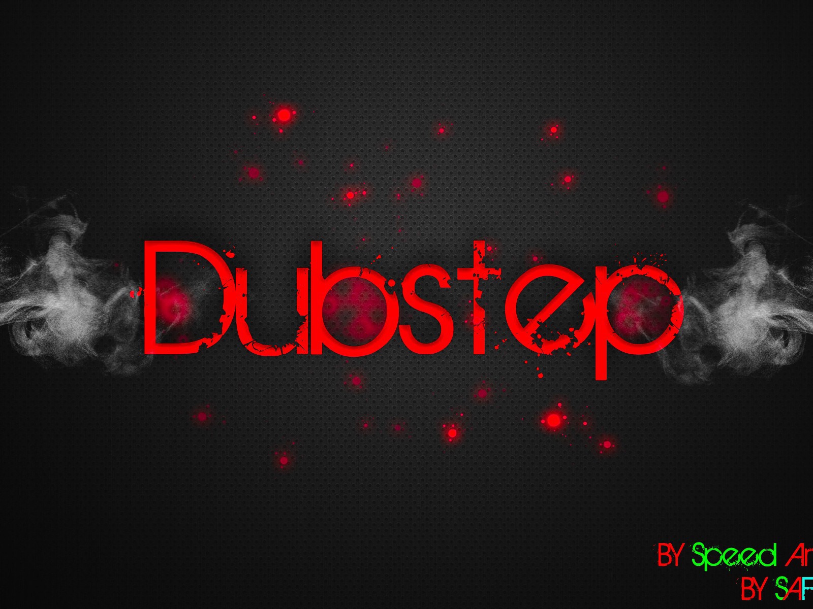 Красная надпись Дабстеп, серый фон