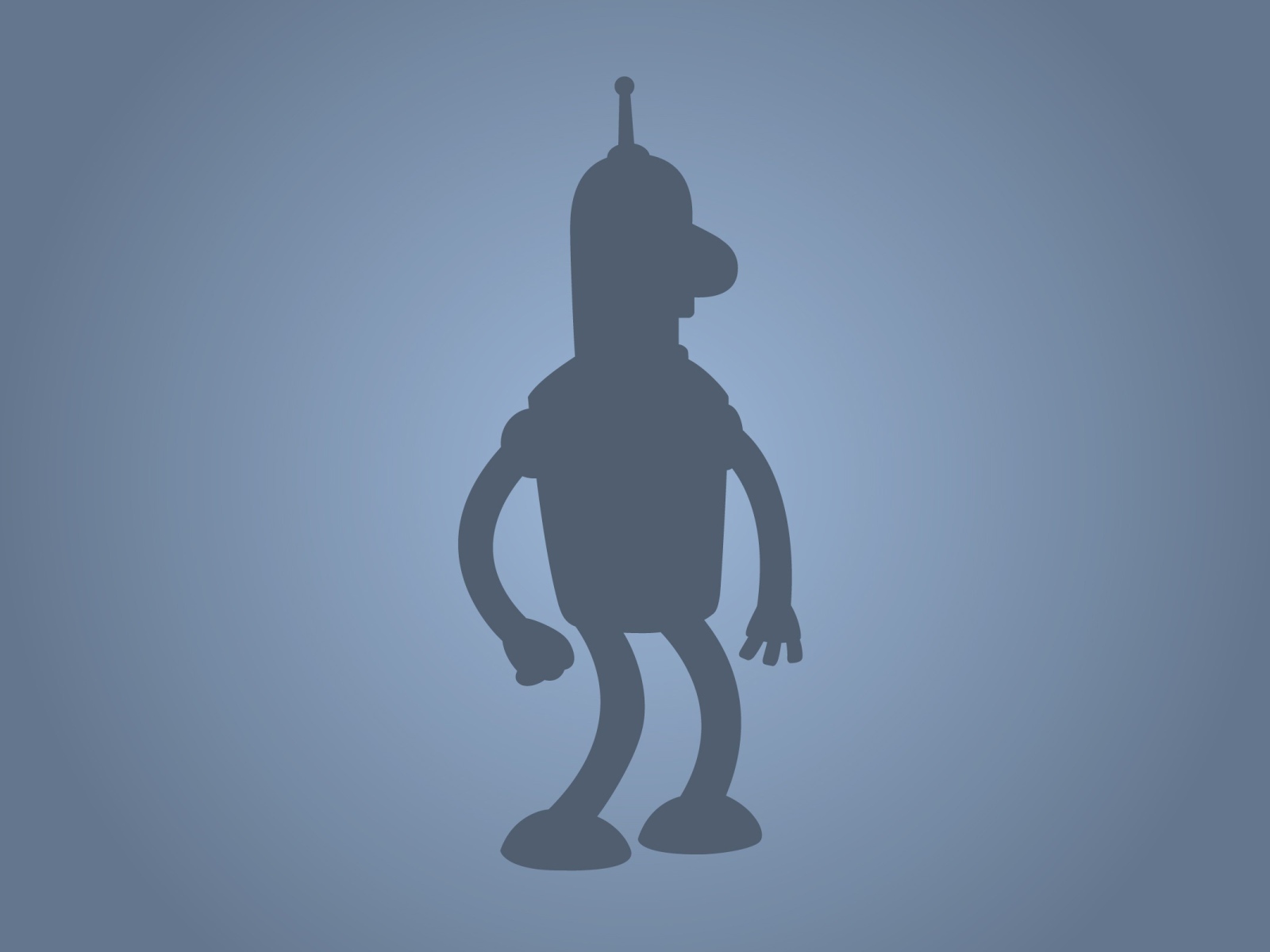 Силуэт Бендера, голубой фон