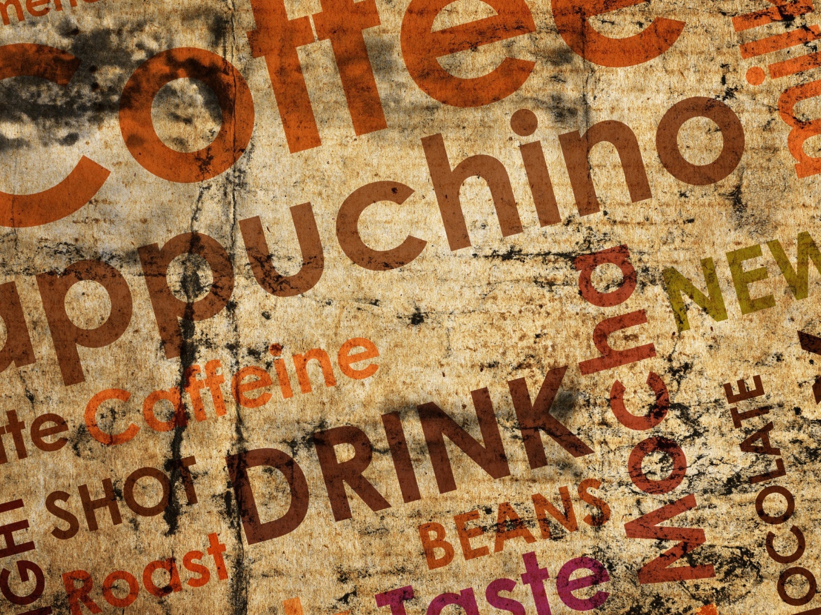 Фон из надписей о кофе