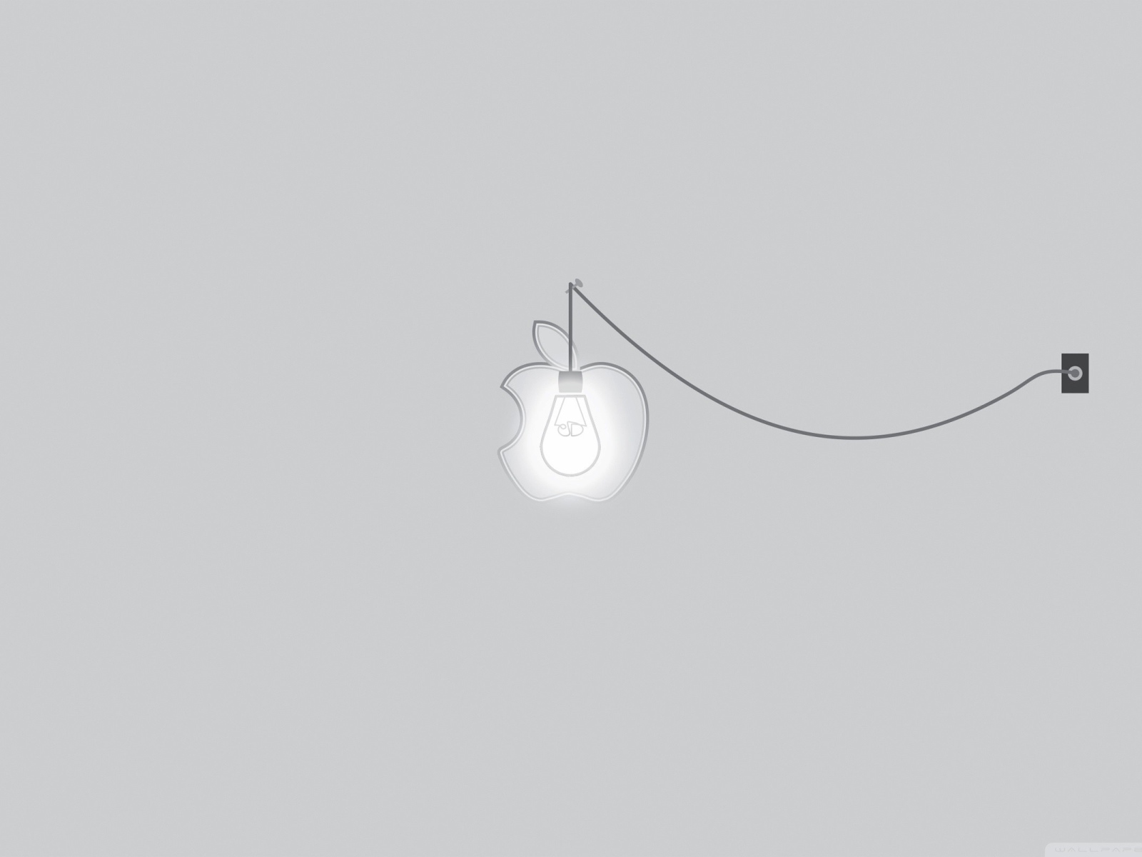 Лампа в Яблоке, серый фон