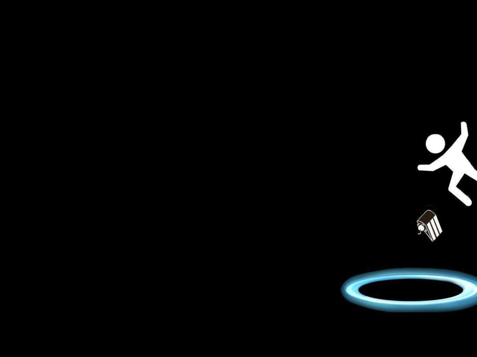 Человек перемещается в портале, черный фон