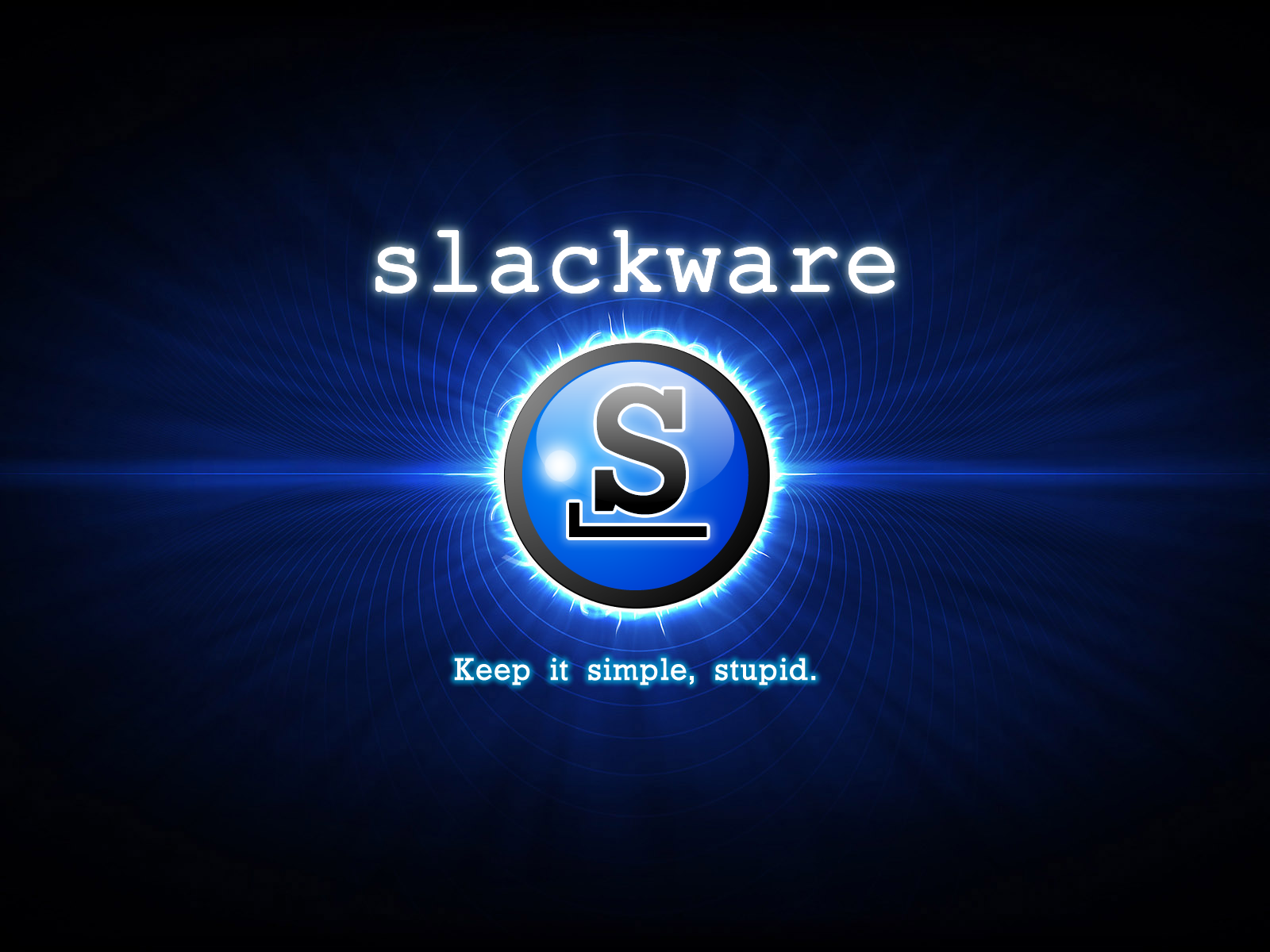 Операционная система Slackware, синий фон