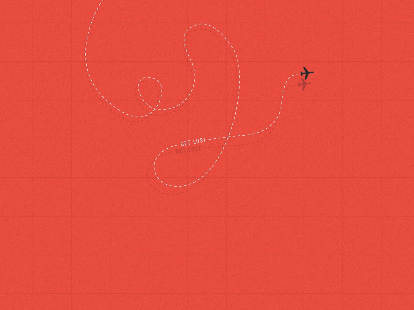 Самолет оставил след на красном фоне