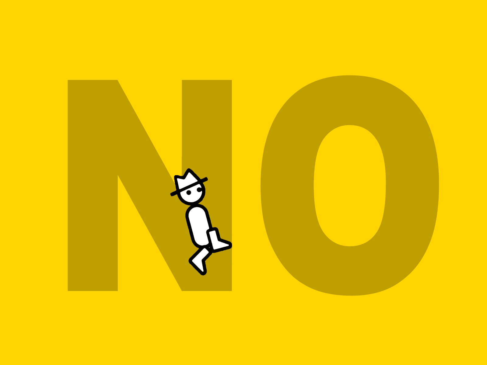 Слово нет, желтый фон
