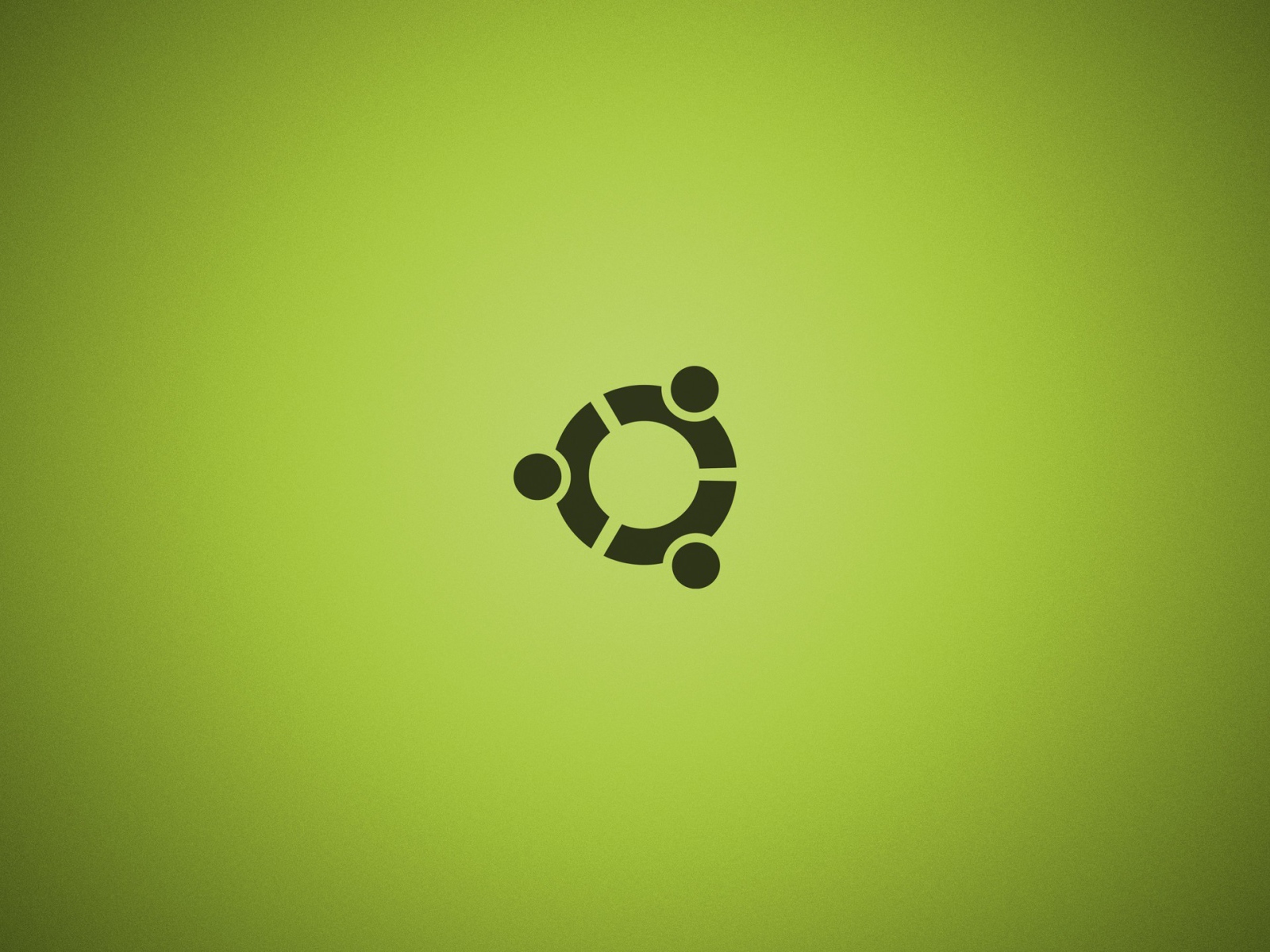 Черный символ Ubuntu на зеленом фоне