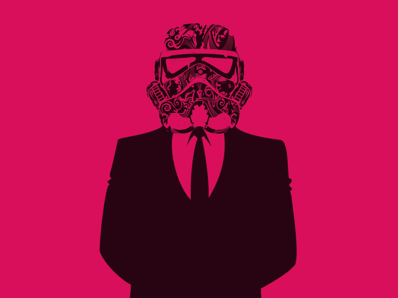 Вейдер в костюме, розовый фон