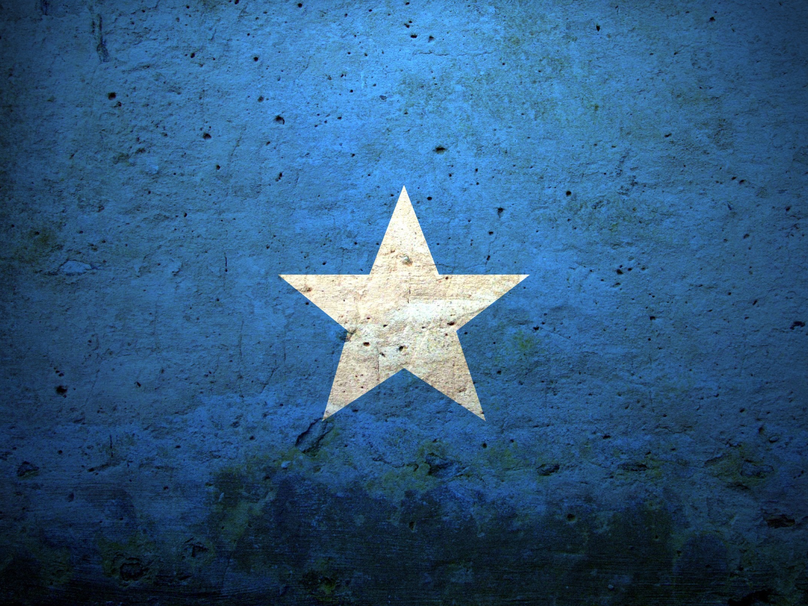 Белая звезда, голубой фон