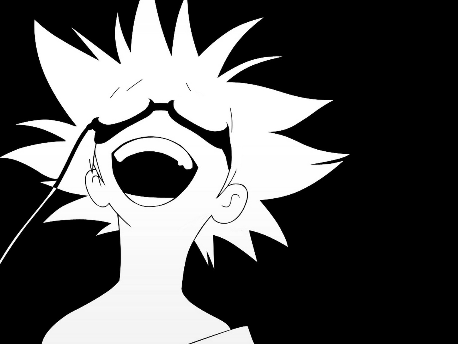 Белое лицо на черном фоне, аниме Ковбой Бибоп