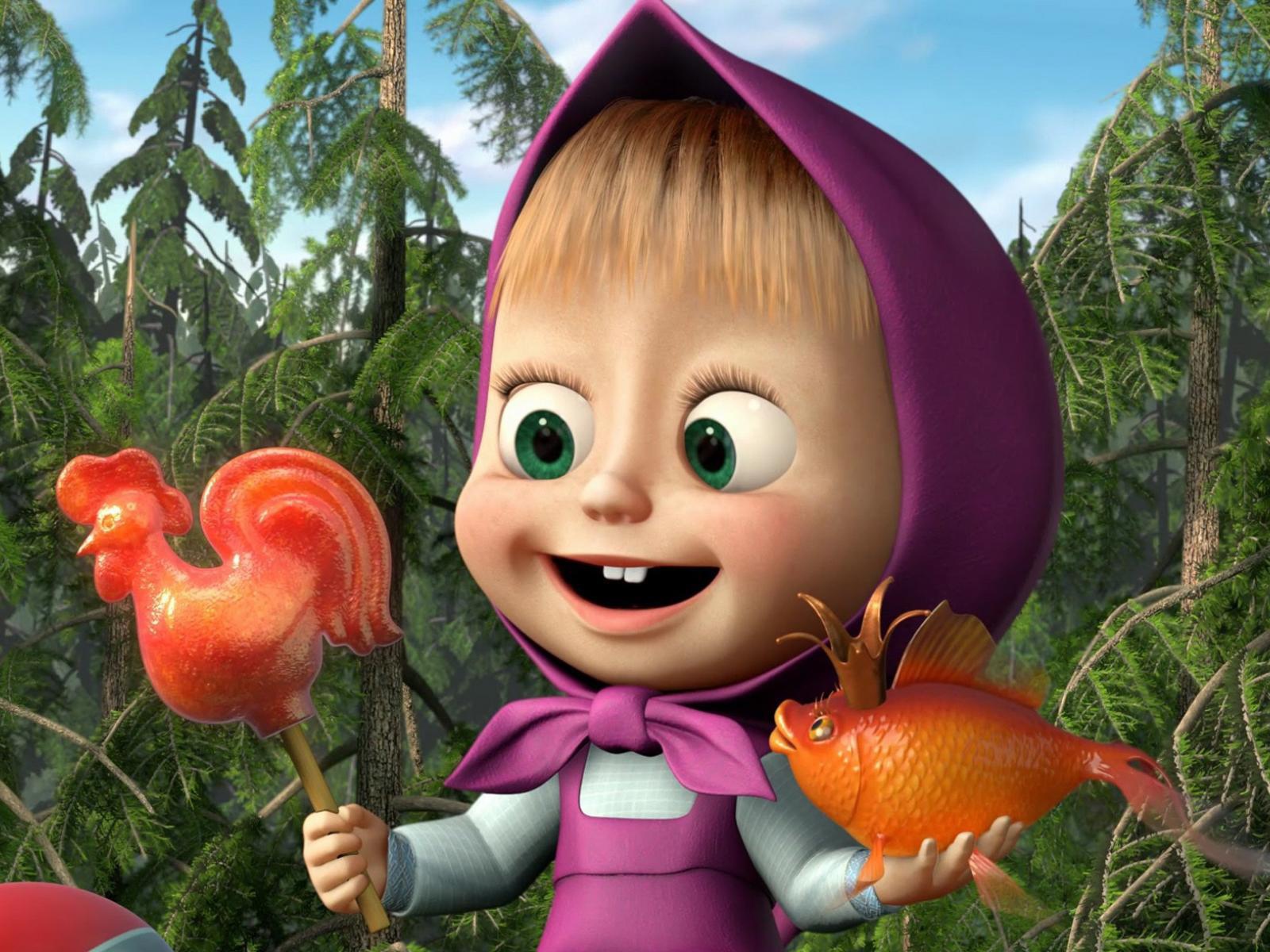 Леденец петушок для Маши, мультфильм Маша и медведь