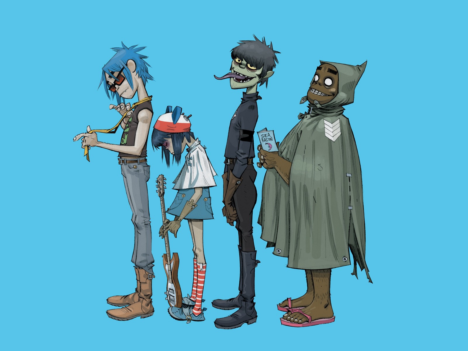 Зомби стоит в очереди, мультфильм