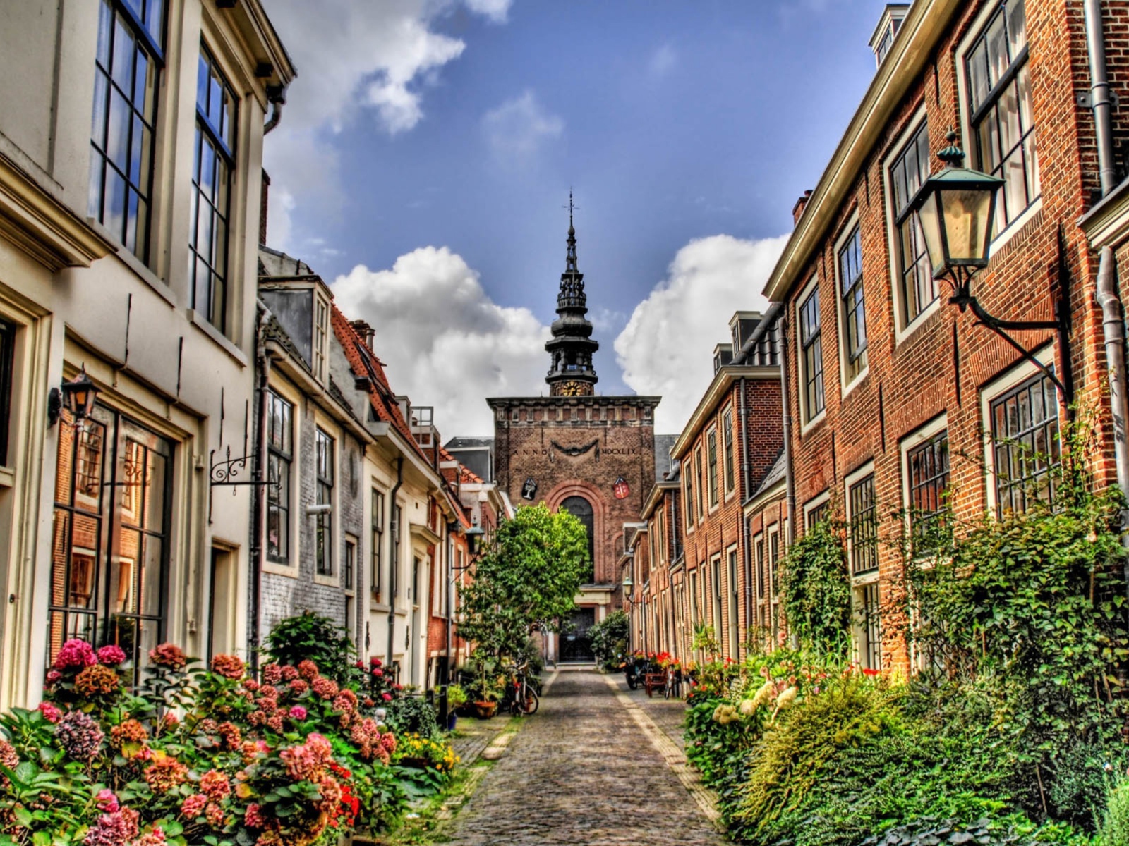 Цветущая узкая улица