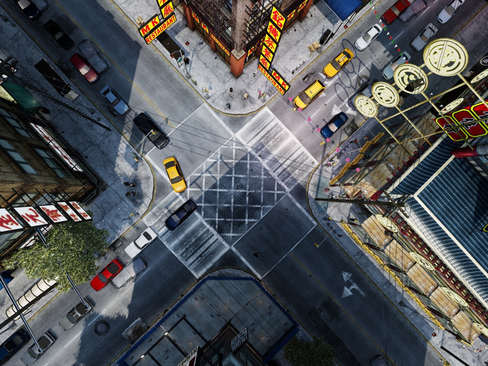 Оживленный перекресток в китайском квартале