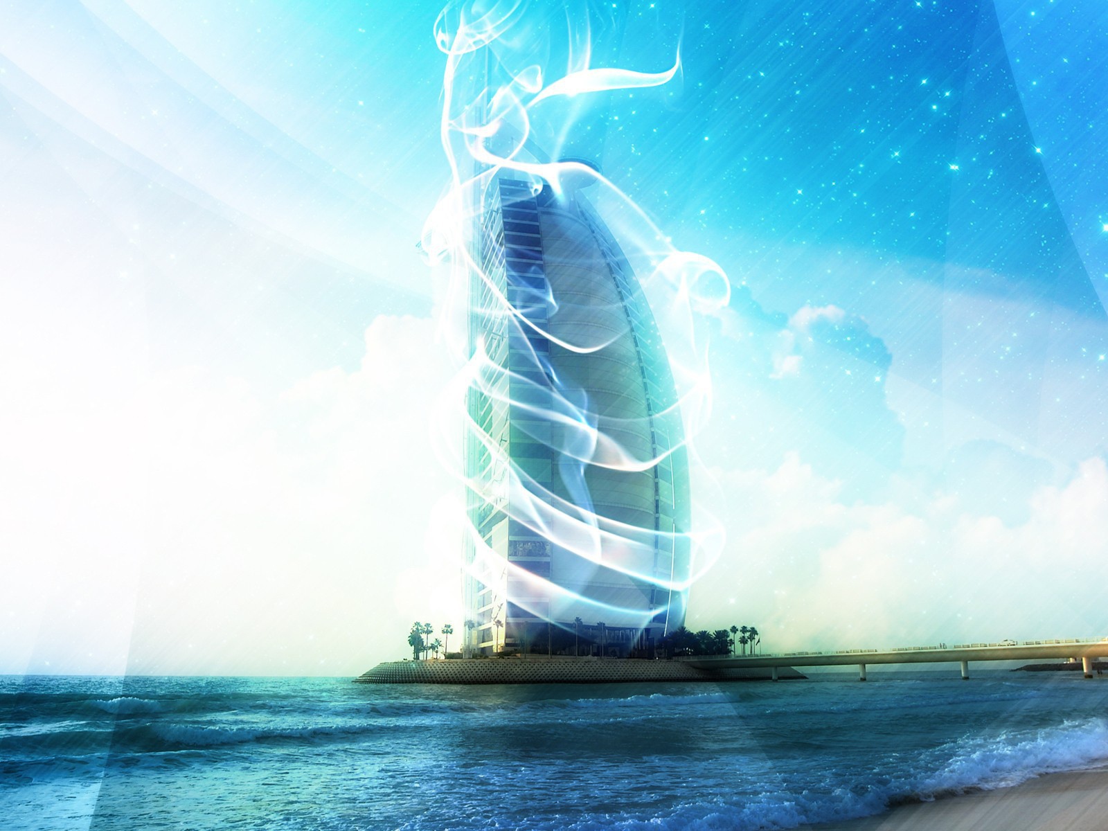 Дымка вокруг здания в Дубаи