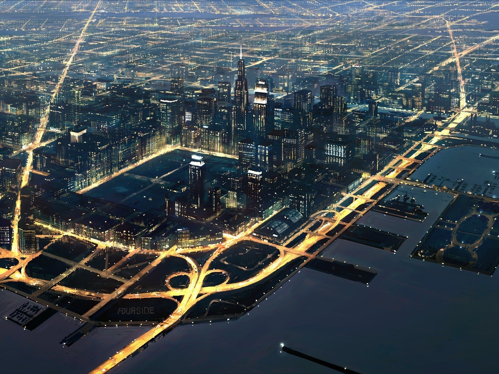 Ровная геометрия улиц в большом городе