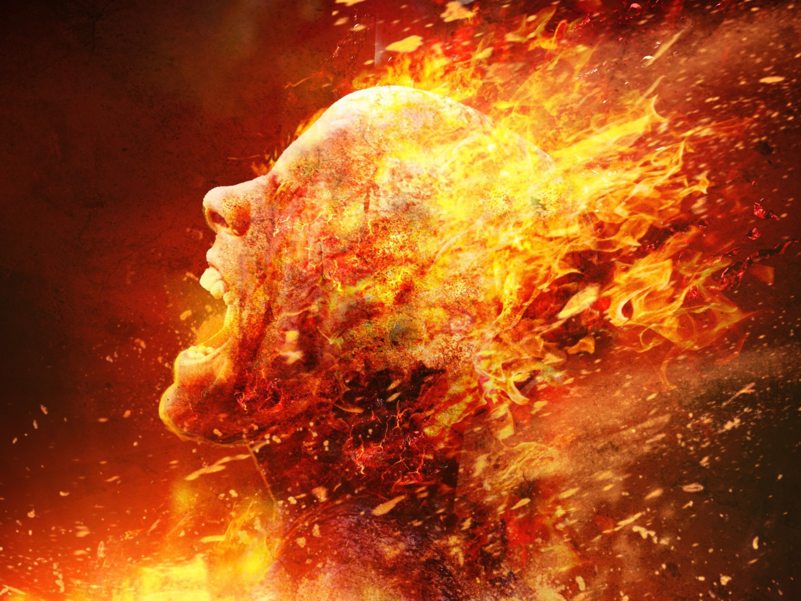 Голова человека из огня