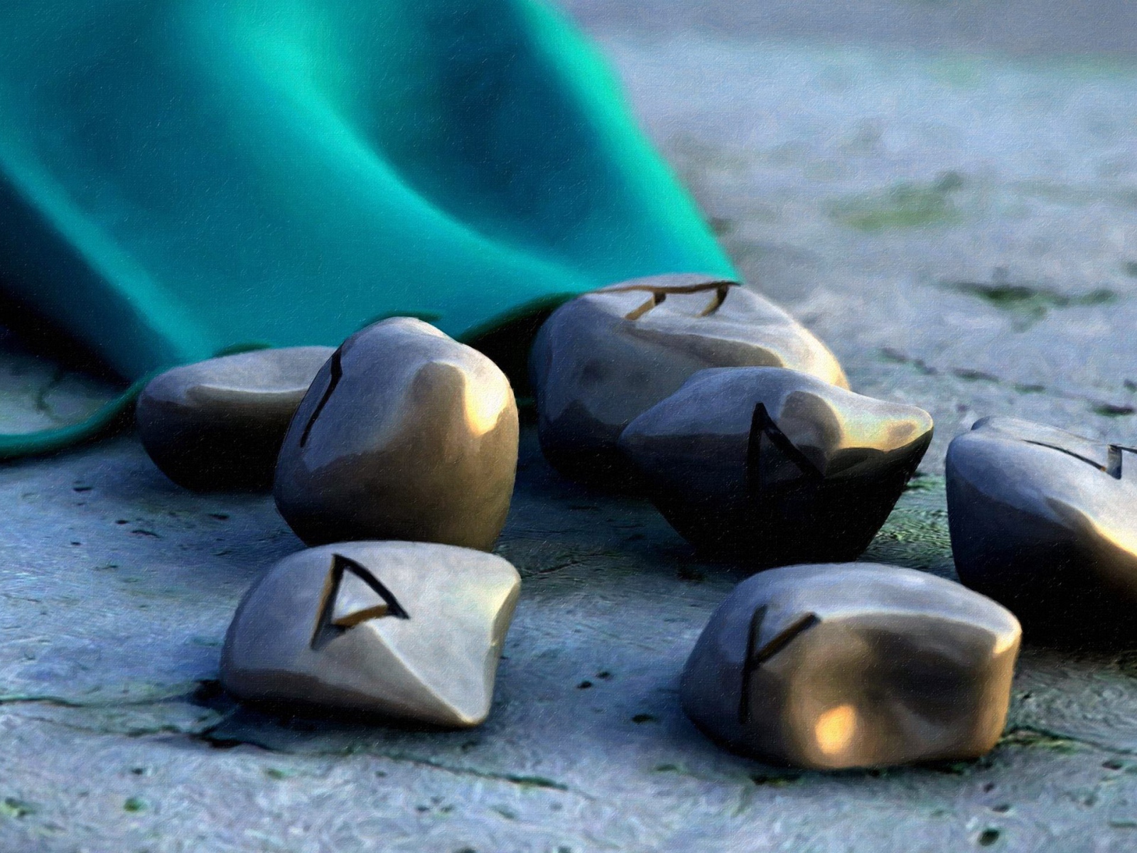 Руны на гладких камнях