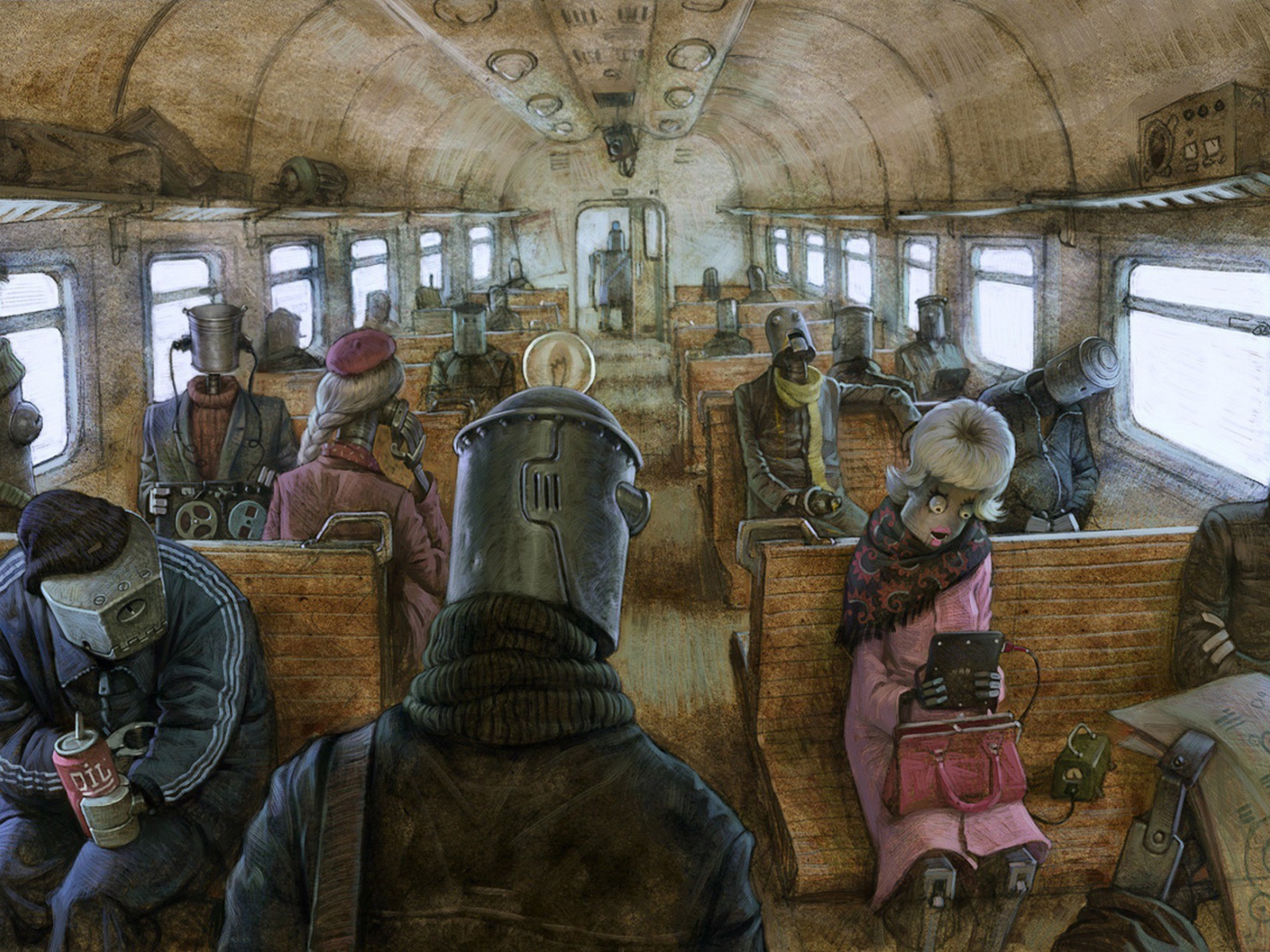 Железные роботы в поезде