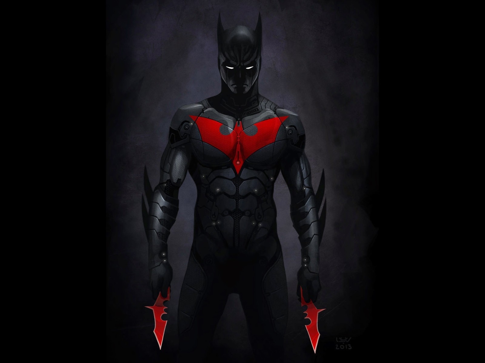 Красная летучая мышь на груди Бэтмана