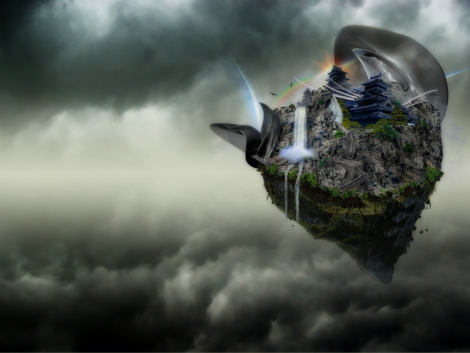 Городок на летающем камне