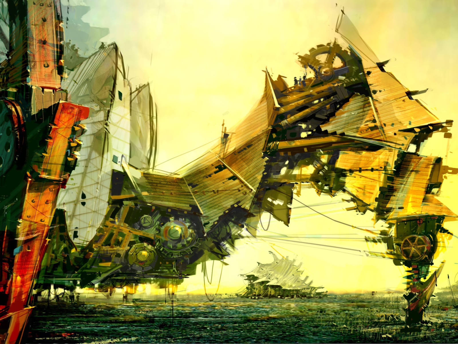 Шагающий город, стимпанк