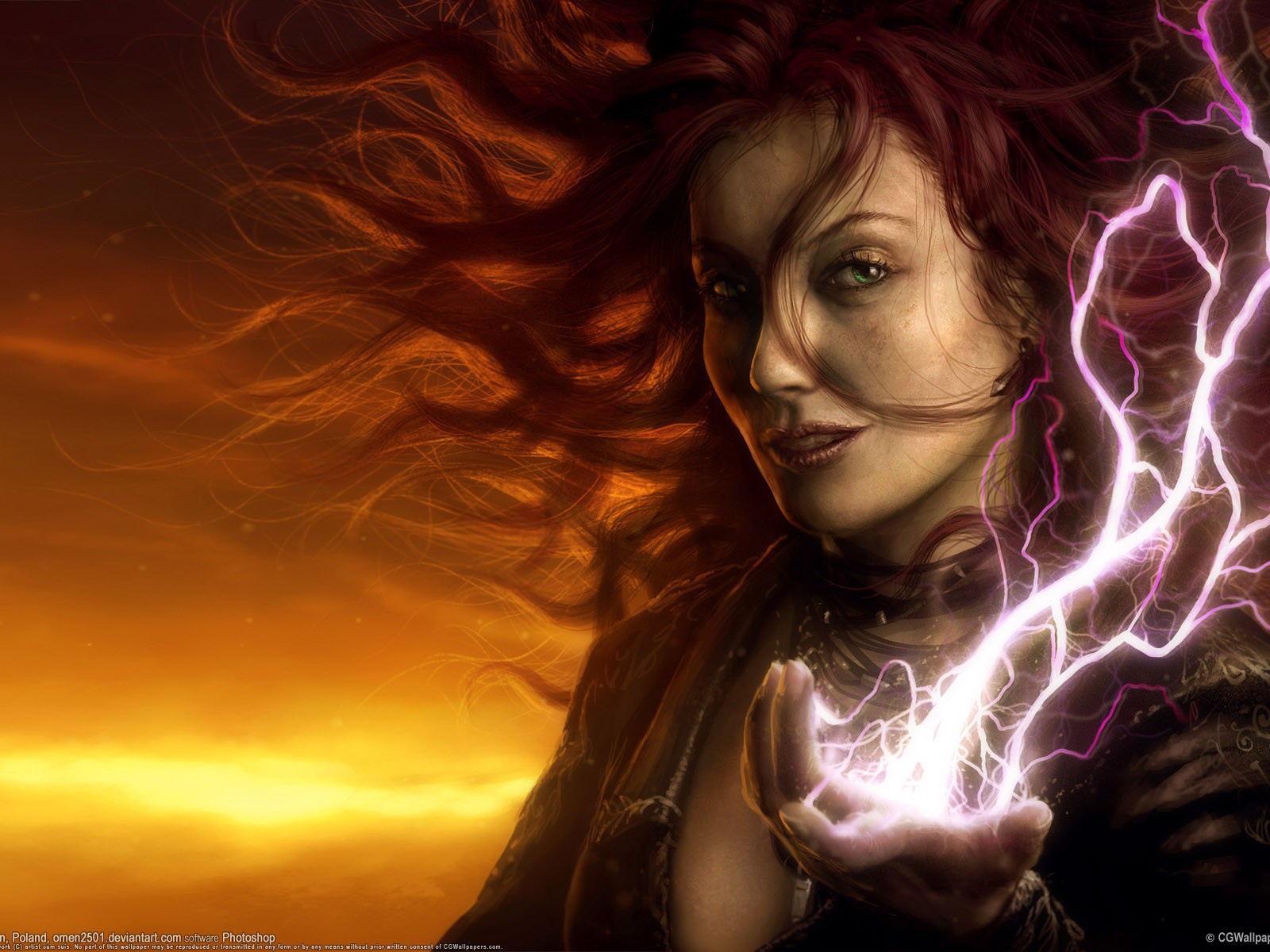 Ведьма с молнией в руке