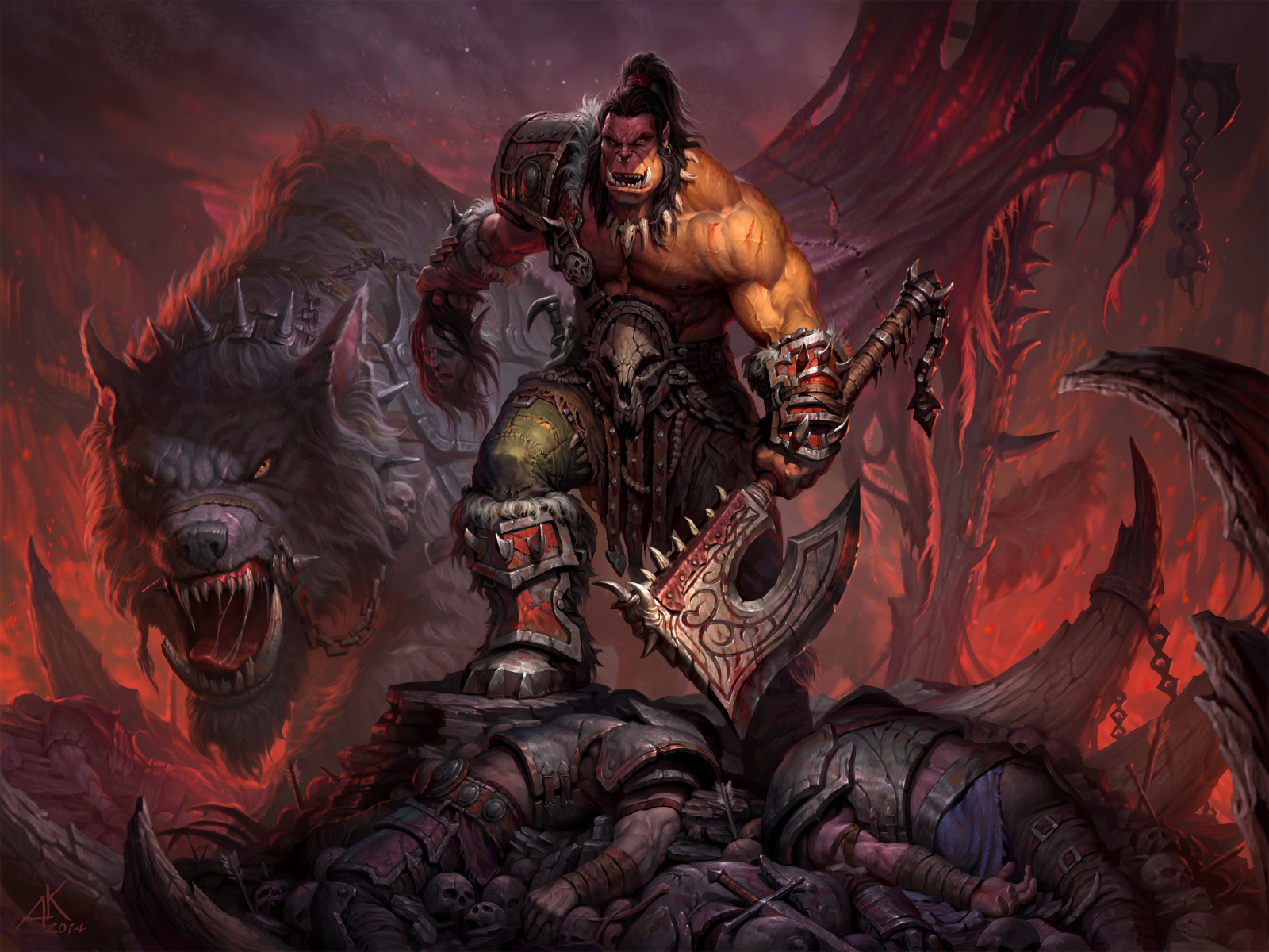 Воин с топором в игре World of Warcraft Warlords of Draenor
