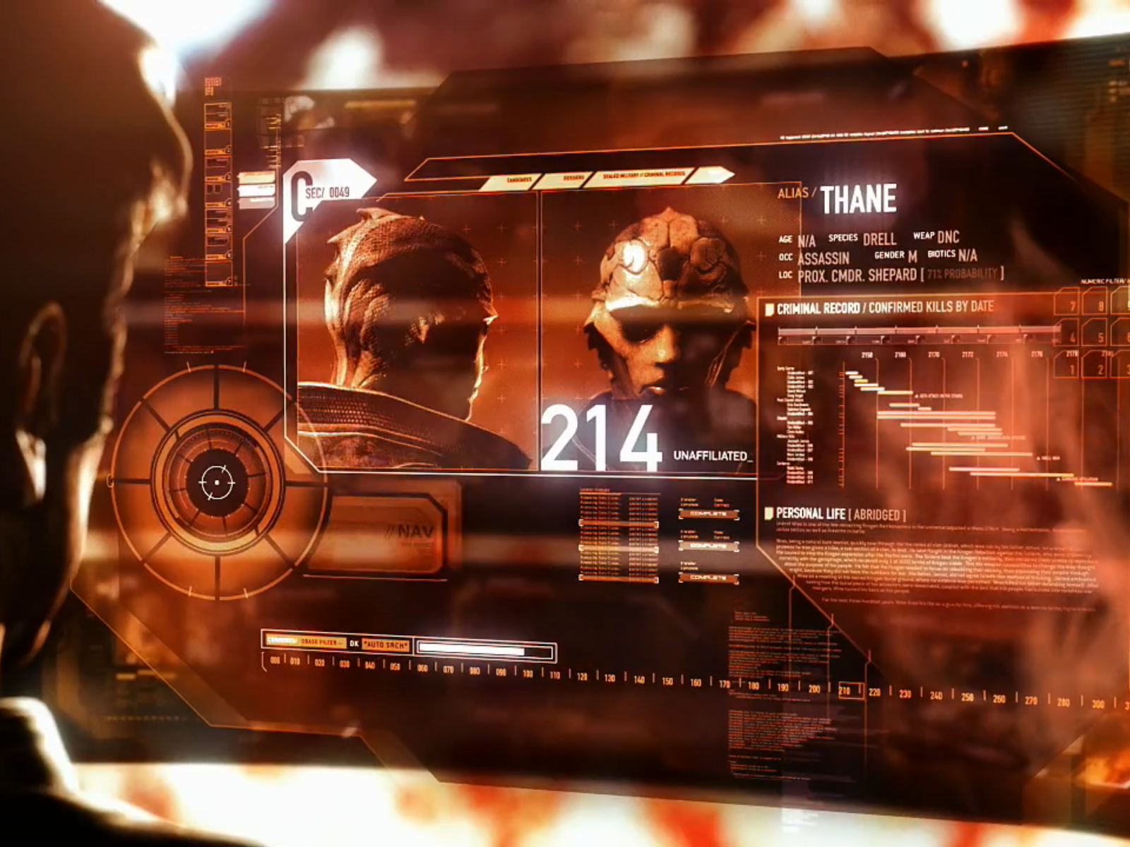 Профиль персонажа игры Mass Effect 2