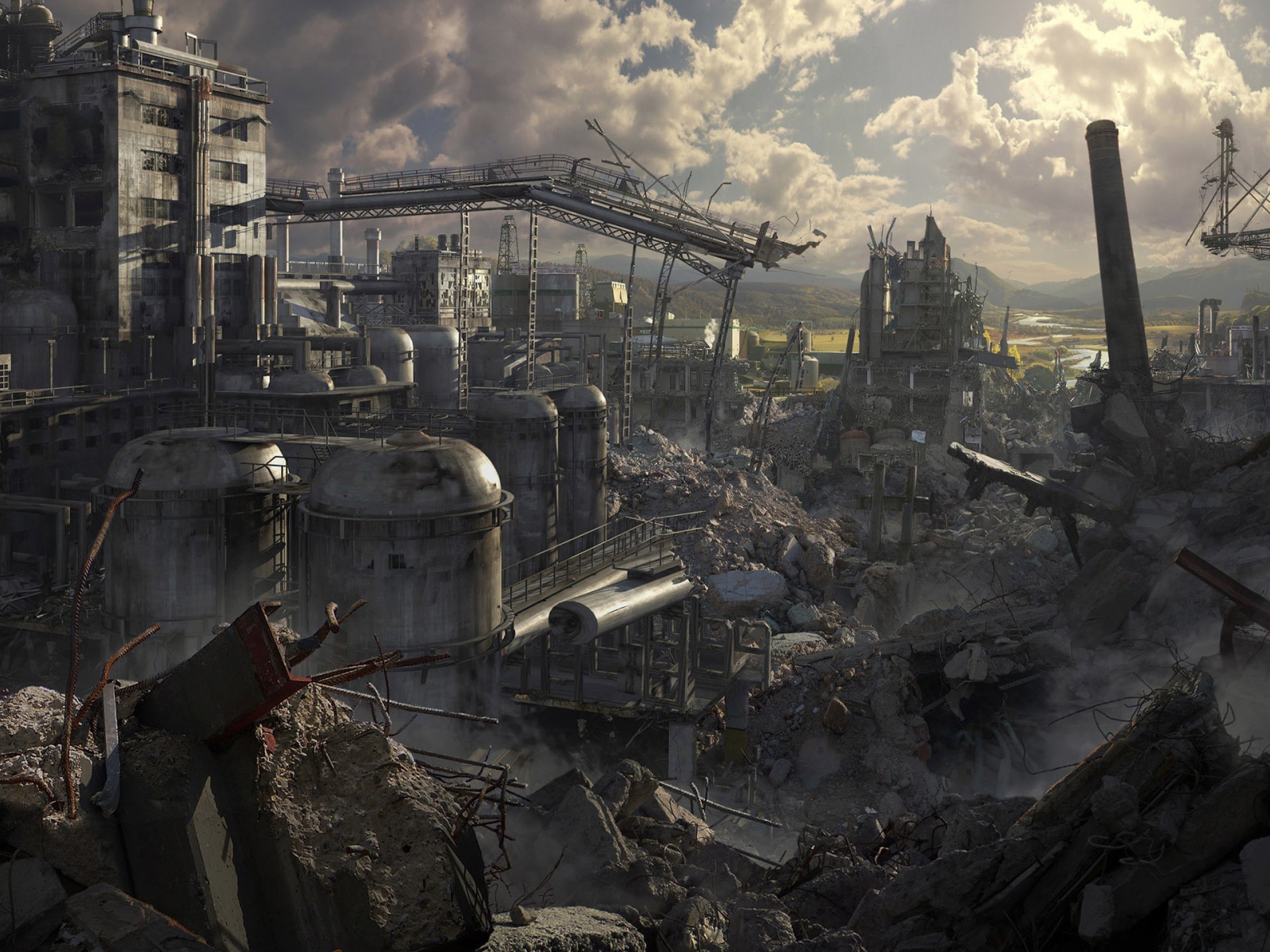 Руины большого завода