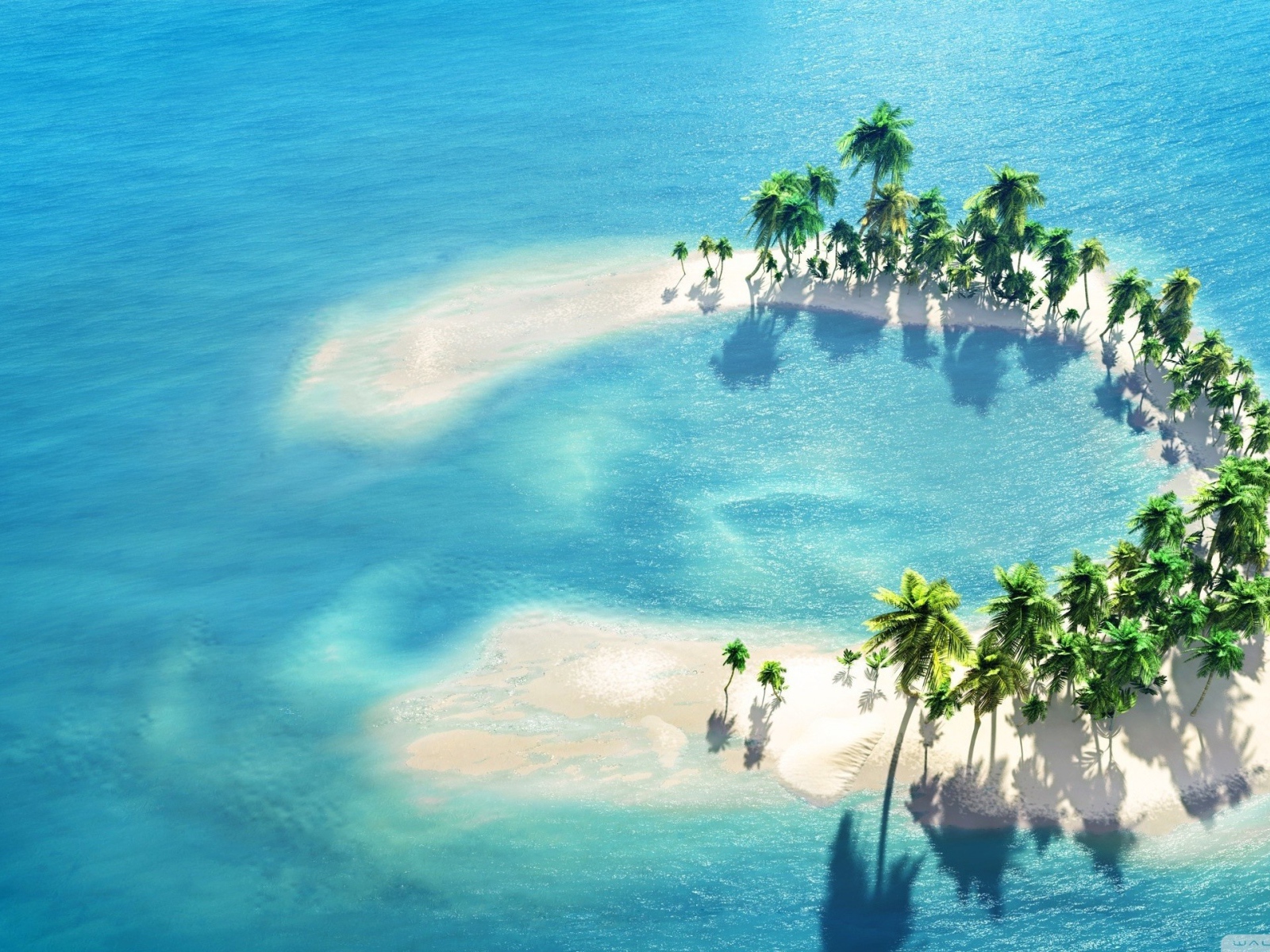 Песчаный остров в форме подковы