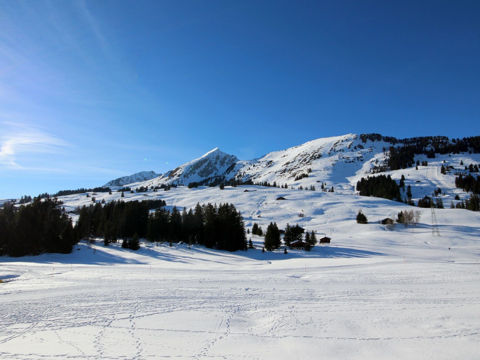 Лыжная трасса в горах