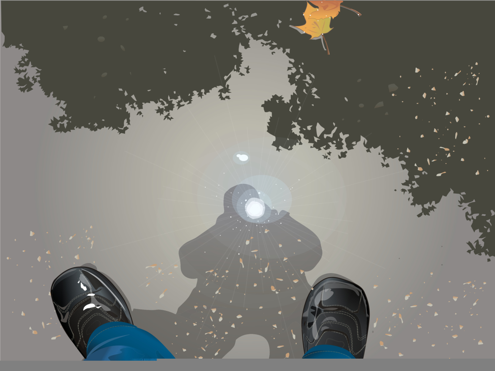 Отражение человека в воде