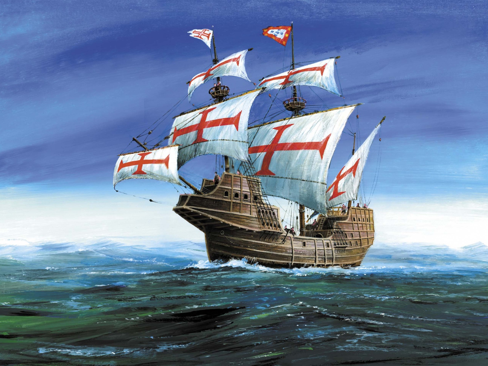 Парусный корабль с крестами