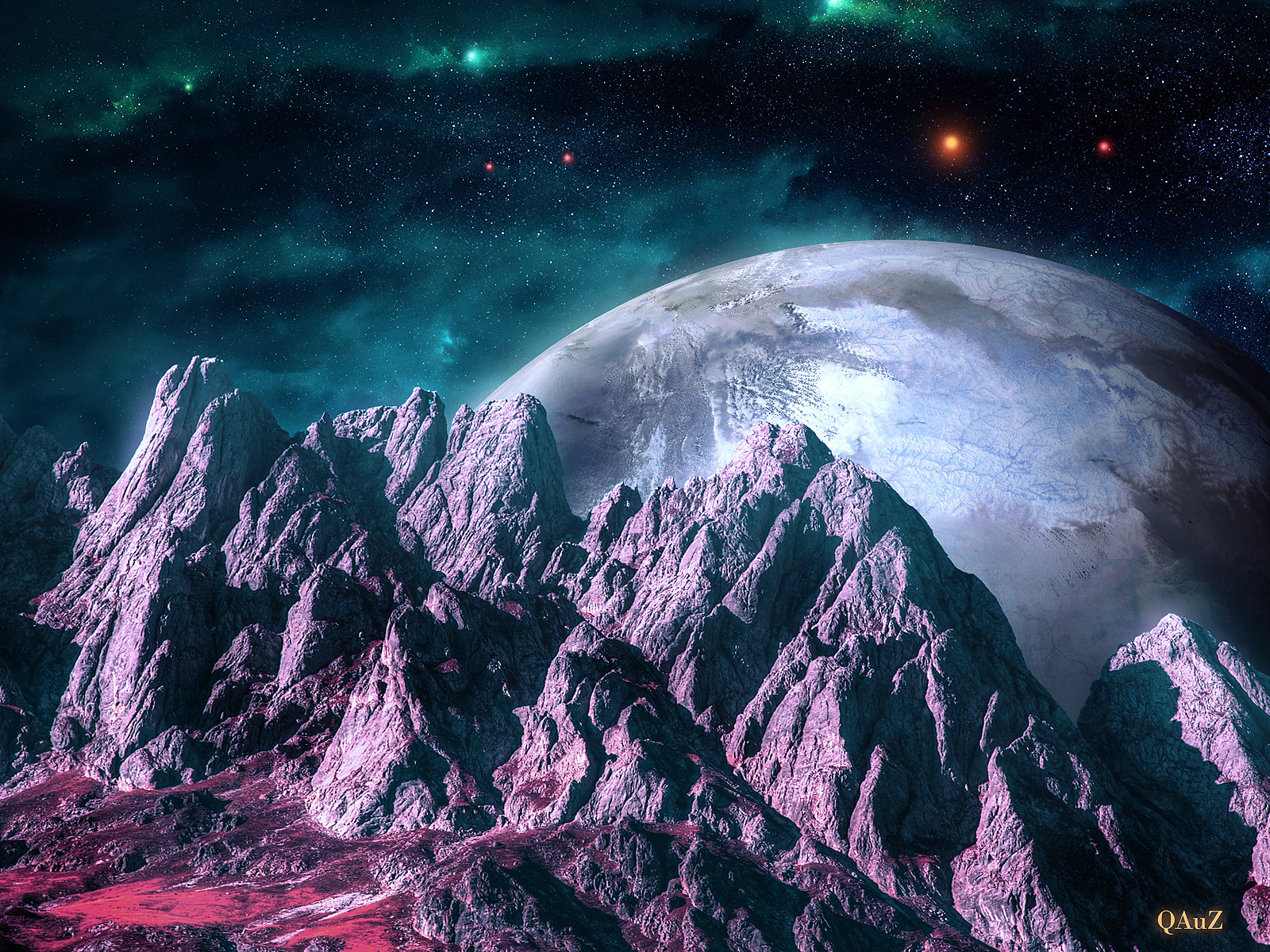 Горный ландшафт планеты