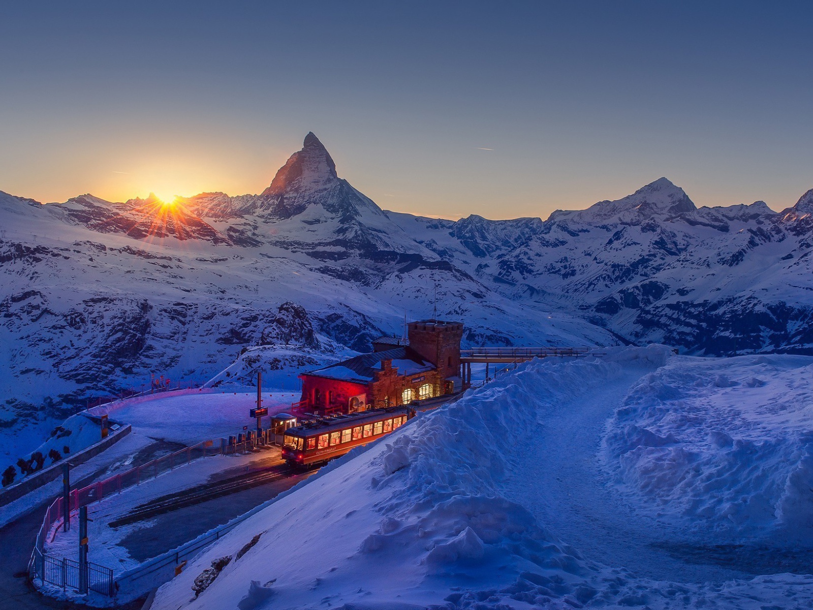 Железнодорожная станция в Швейцарии