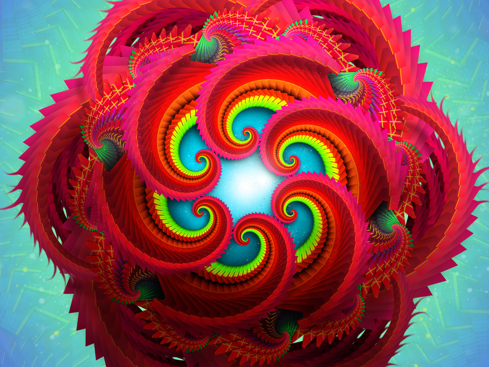 Красивый фрактальный рисунок, 3д графика