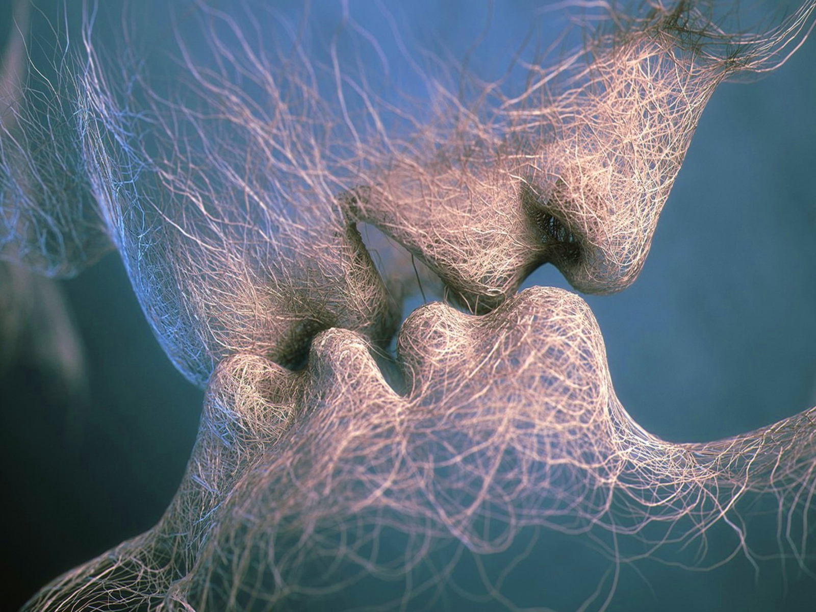 Поцелуй влюбленной пары абстракция