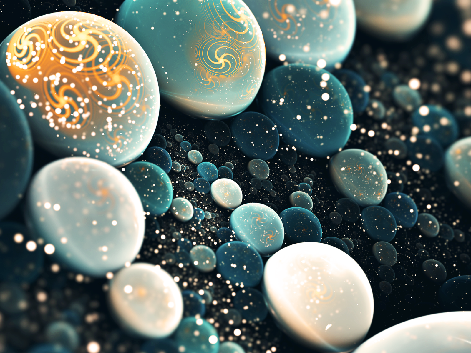 Разноцветные шары 3д графика 