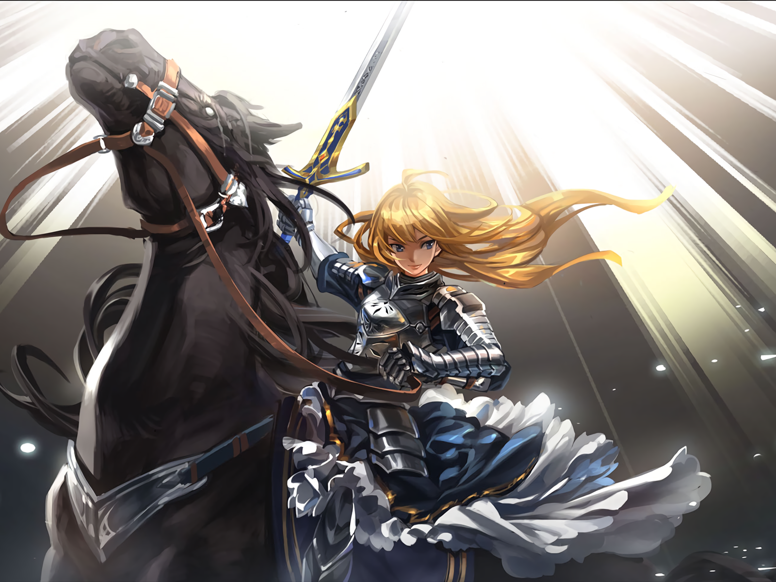 Девушка Сейбер на коне  аниме Судьба-ночь схватки 