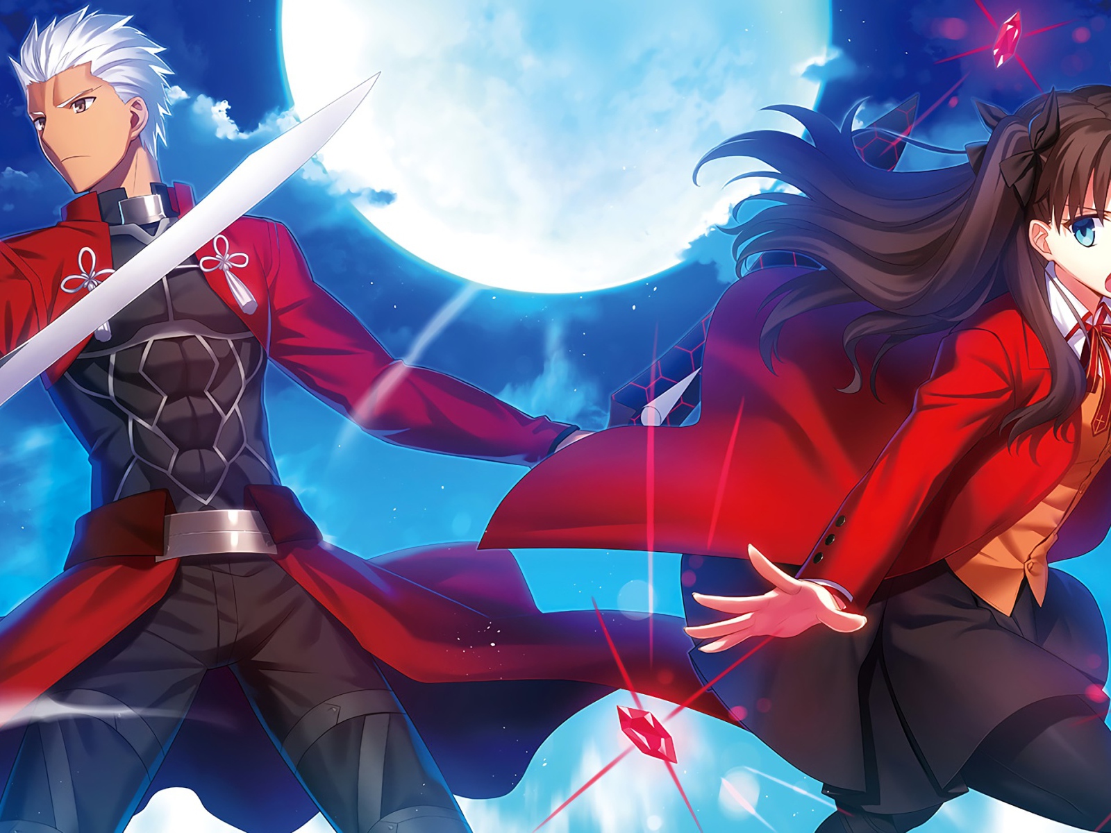 Рин Тосака и Арчер аниме Судьба - ночь схватки  