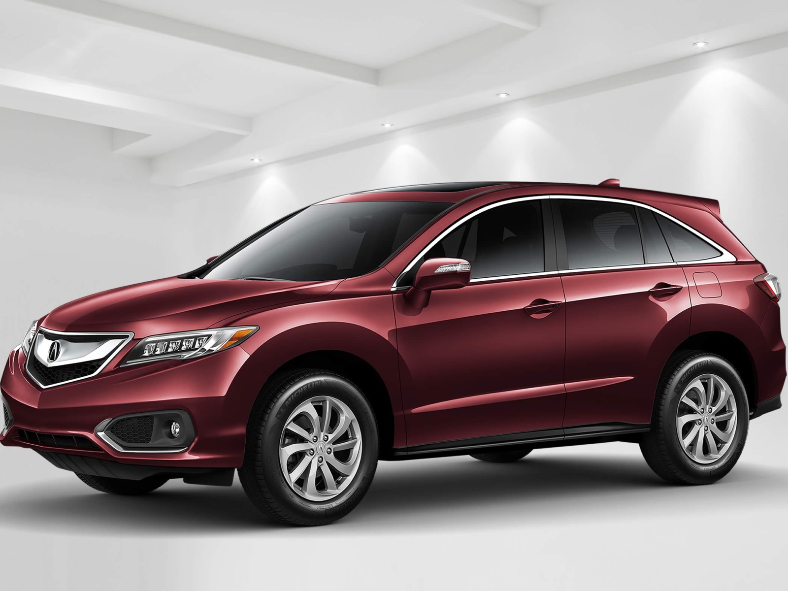 Бордовый автомобиль внедорожник Acura RDX Front Exterior, 2018