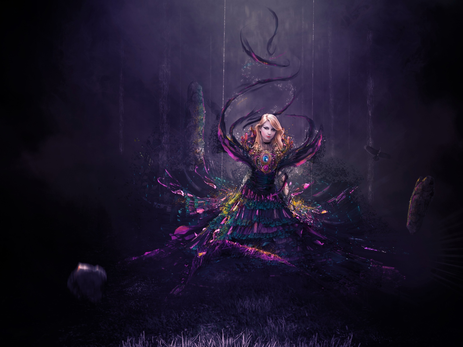 Красивая девушка фея в волшебном наряде фэнтези