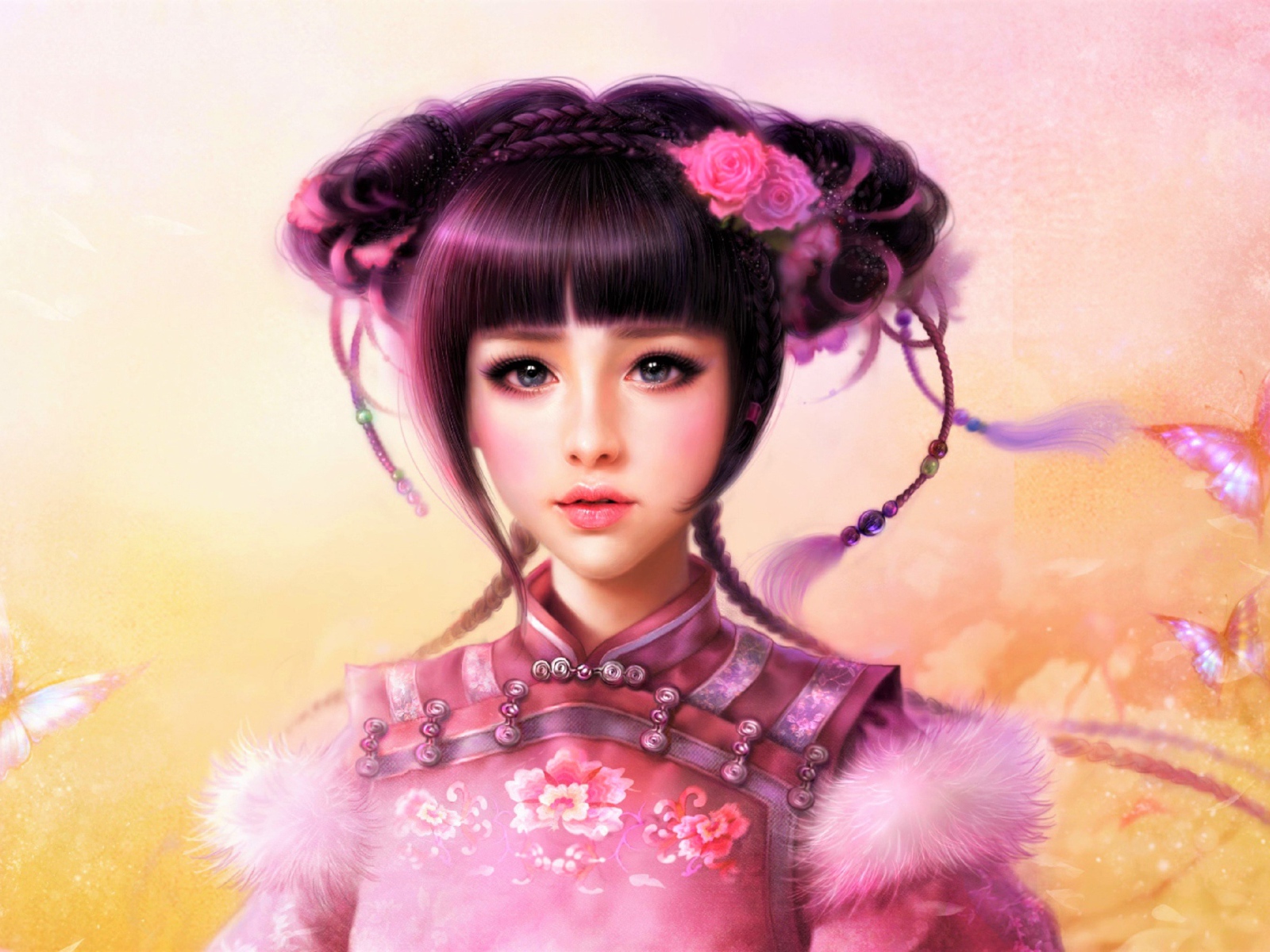 Красивая молодая девушка азиатка фэнтези